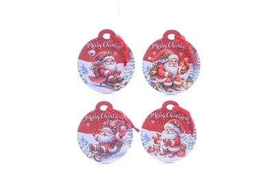 SOTTOPENTOLA PALLA IN CERAMICA C/BABBO NATALE