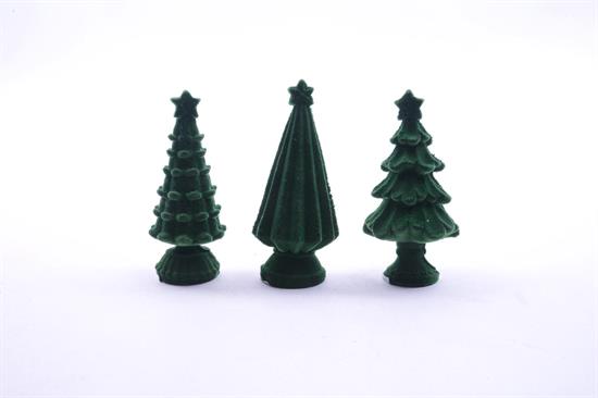 ALBERO FLOCCATO VERDE IN RESINA 10cm ASS.
