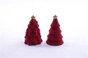 ALBERO FLOCCATO ROSSO IN RESINA 12cm