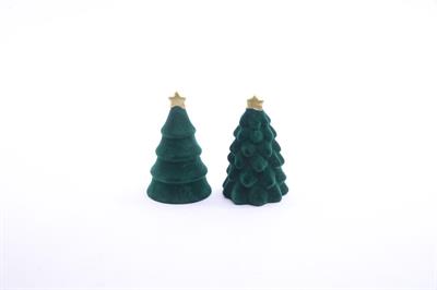 ALBERO FLOCCATO VERDE IN RESINA 12cm