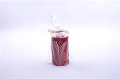 CANDELA ROSSA C/GLITTER ORO 11cm