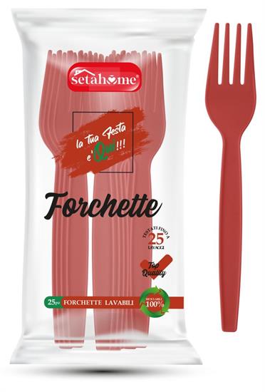 FORCHETTE PLASTICA 25pz ROSSO
