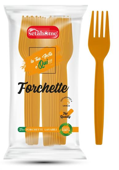 FORCHETTE PLASTICA 25pz ARANCIO