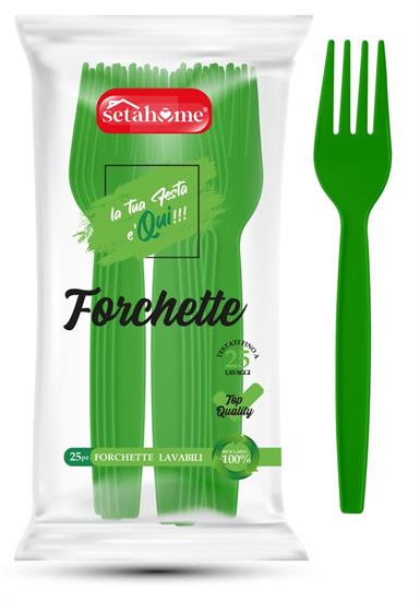 FORCHETTE PLASTICA 25pz VERDE