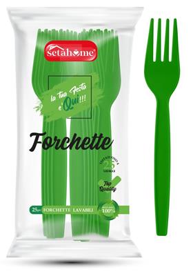 FORCHETTE PLASTICA 25pz VERDE
