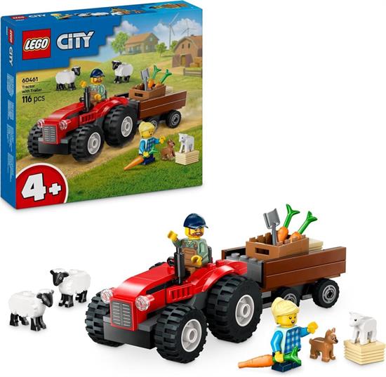LEGO CITY TRATTORE AGRICOLO ROSSO C/RIMORCHIO