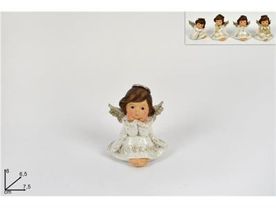 ANGELO SEDUTO VESTITO BIANCO GLITTER 8cm