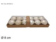 PALLE BEIGE LUCIDO/PERLATO/GLITTER 8cm 12pz