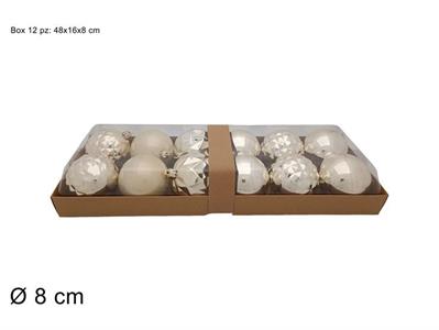 PALLE BEIGE LUCIDO/PERLATO/GLITTER 8cm 12pz