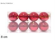 PALLE ROSSE 8cm 8pz IN BOX PVC