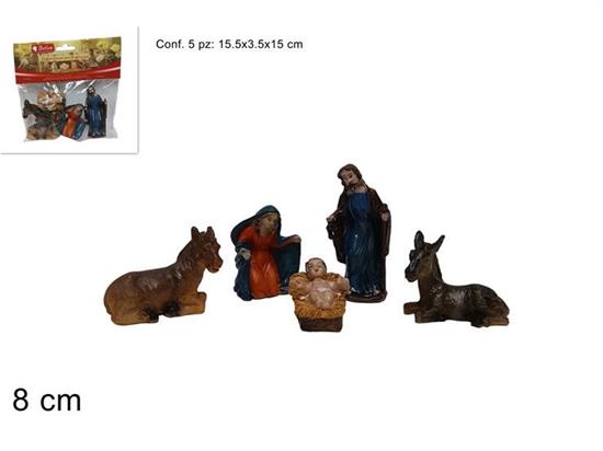 NATIVITA' 5pz 8cm PLASTICA