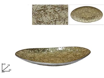 CENTROTAVOLA VETRO OVALE 33x18 ORO