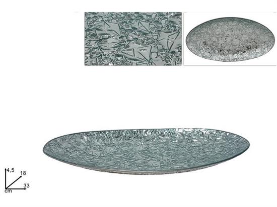 CENTROTAVOLA VETRO OVALE 33x18 SILVER