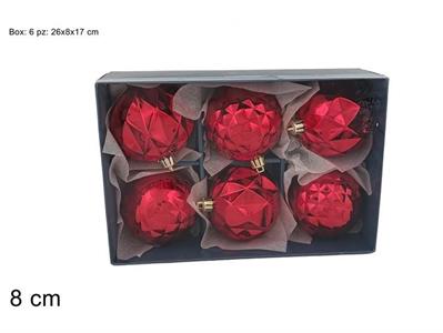 PALLE 8cm 6pz ROSSO