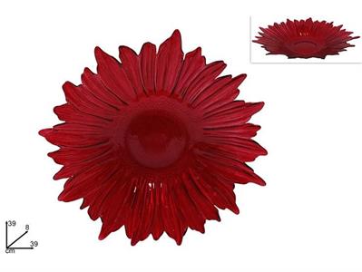 CENTROTAVOLA VETRO ROSSO