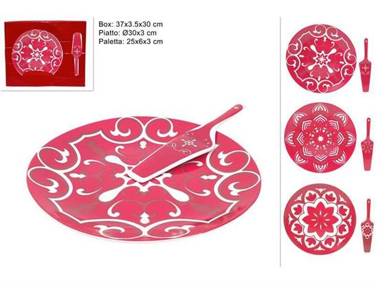 PIATTO C/PALETTA NATALE DECORO MAIOLICA