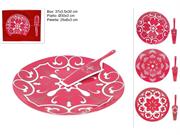 PIATTO C/PALETTA NATALE DECORO MAIOLICA