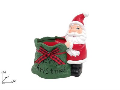 BABBO NATALE C/VASO A SACCO 7cm