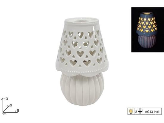 LUME BIANCO 13cm CERAMICA C/LUCE
