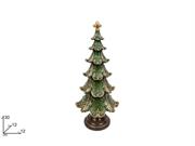 ALBERO CERAMICA 30cm VERDE DECORO ORO