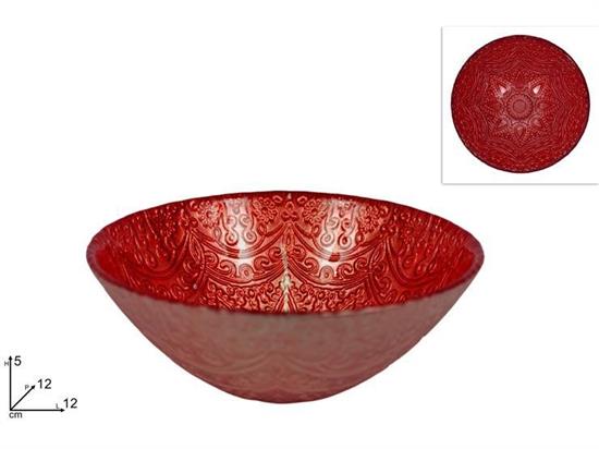 CIOTOLA VETRO DECORO DAMASCO ROSSO