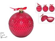 PALLA VETRO 13cm CON CANDELA PROFUMATA ASS.