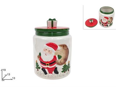 BARATTOLO CERAMICA C/BABBO NATALE 19cm