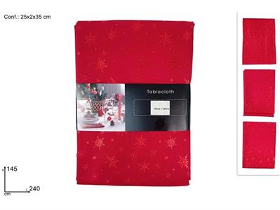 TOVAGLIA LAMINATA ROSSA DECORATA 145x240cm ASS.