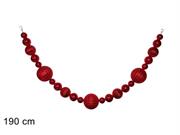 GHIRLANDA 23 PALLINE ROSSO 190cm