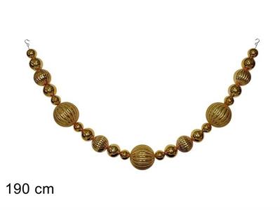 GHIRLANDA 23 PALLINE ORO 190cm
