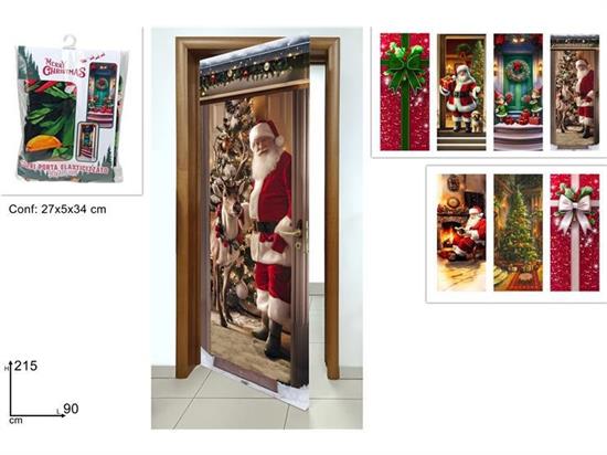 COPRIPORTA 90x215cm DECORO NATALE ASS.