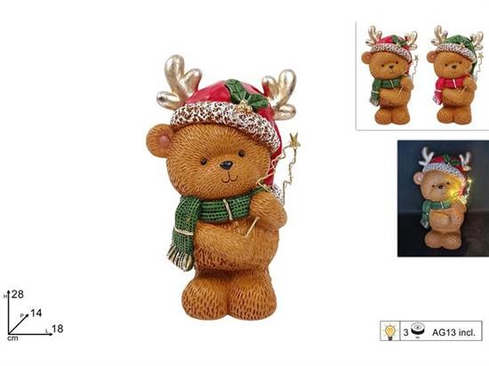 ORSO DECORATO C/ORO 28cm C/LUCE