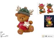 ORSO DECORATO C/ORO SEDUTO 22cm C/LUCE