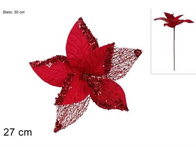 STELO FIORE VELLUTO/RETINATO ROSSO 27cm