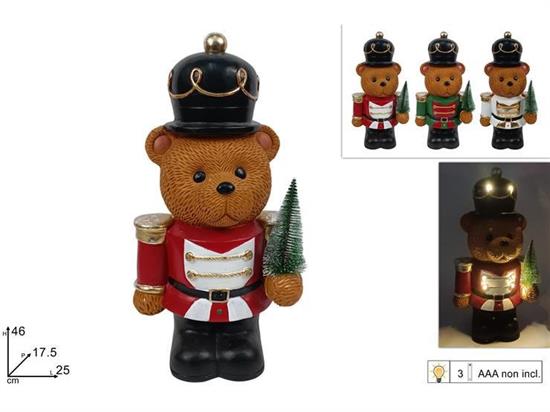 ORSO SOLDATO 46cm CON ALBERELLO C/LUCI