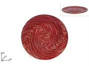 CENTROTAVOLA DECORO VORTICE ROSSO/ORO 33cm VETRO