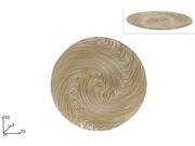 CENTROTAVOLA DECORO VORTICE ORO/BIANCO 33cm VETRO