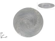 CENTROTAVOLA DECORO VORTICE SILVER 33cm VETRO