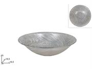 COPPETTA VETRO DECORO VORTICE SILVER 18cm