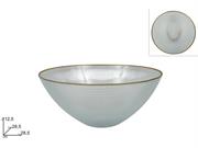 COPPA VETRO 28,5cm DECORO QUADRETTI CON BORDO ORO