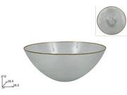 COPPA VETRO 28,5cm CON BORDO ORO