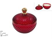 POTICHE PORTACANDELA IN VETRO ROSSO