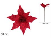 STELO FIORE C/GLITTER ROSSO 30cm