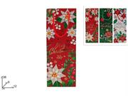 SHOPPER NATALE P/BOTTIGLIA DECORO FIORE 12x36