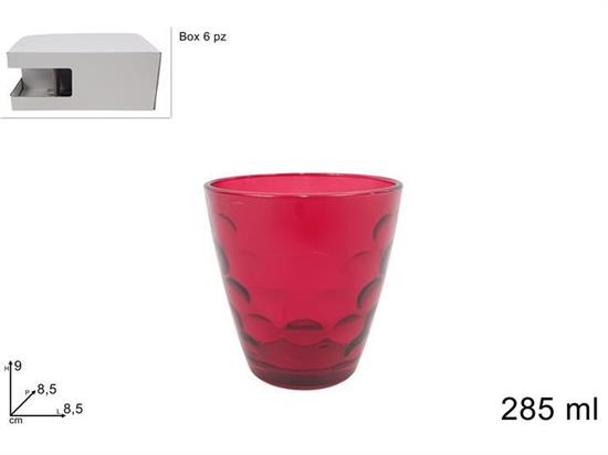 BICCHIERI VETRO ROSSI 6pz 285ml