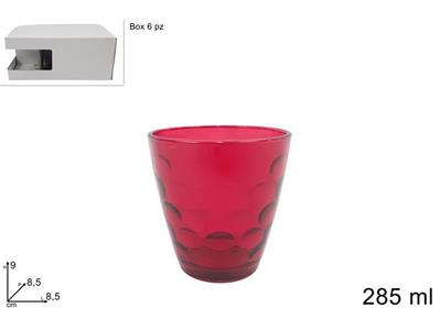BICCHIERI VETRO ROSSI 6pz 285ml