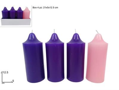 CANDELE AVVENTO 4pz 5x12,5cm
