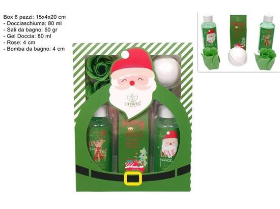 SET DA BAGNO 4pz CONFEZIONE REGALO BABBO NATALE VERDE