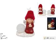 ANGELO CERAMICA 15cm C/CAPPELLO LANA ROSSO