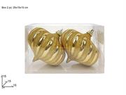PALLE 2pz 25cm GOCCIA ORO GLITTER ORO IN BOX PVC